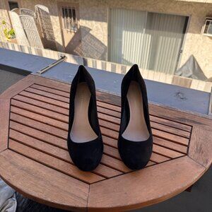 Loeffler Randall Black Suede Block Heel Pumps Size 8.5B
